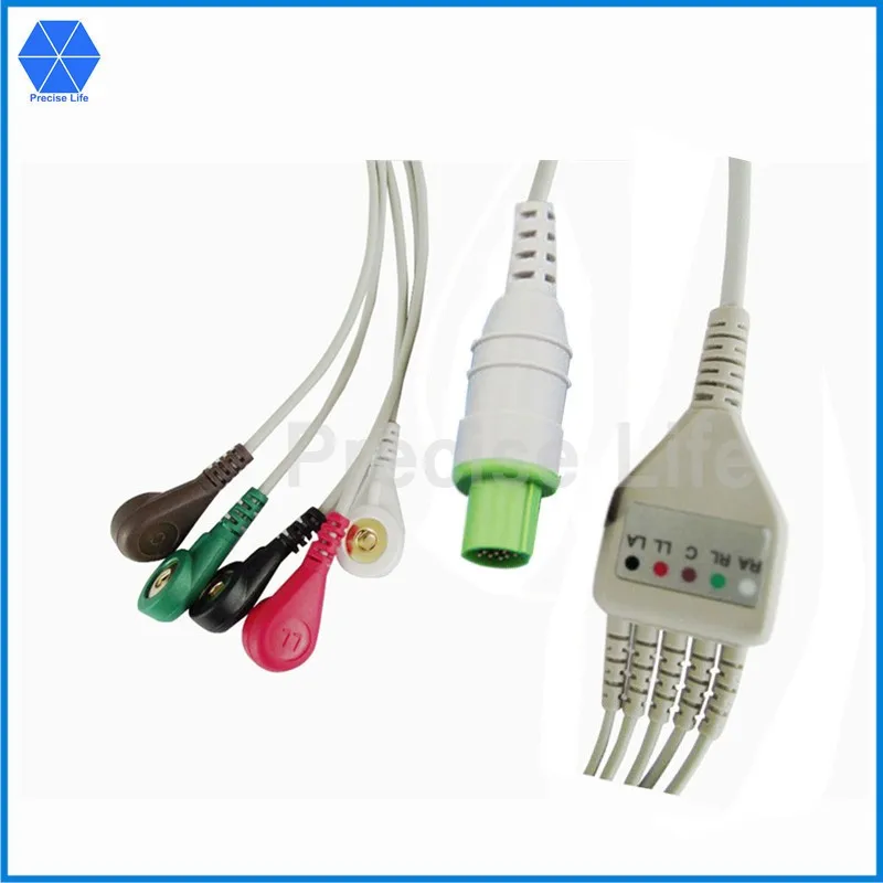 Comaptible для Hellige Cardioserv кабель ЭКГ цельный тип кабеля 5 с зажимом/выключатели