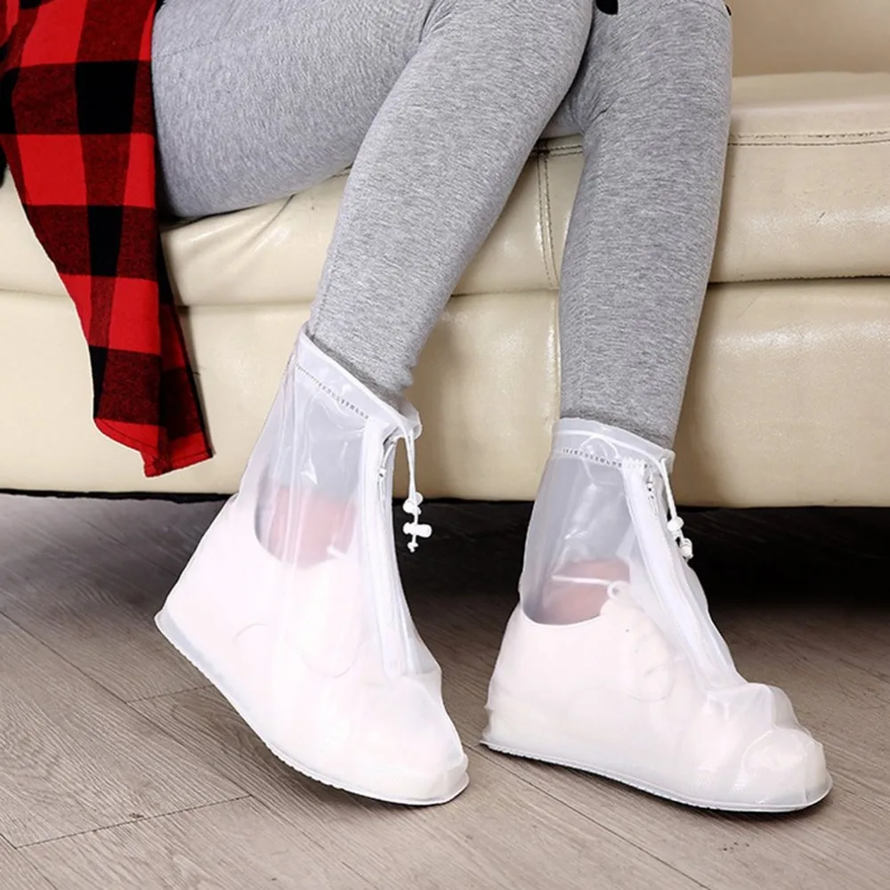 

New Reusable Waterproof Rain Boots All Seasons Overshoes Shoe Covers Shoe Protector Transparent Women Men Rubber Rain Shoes