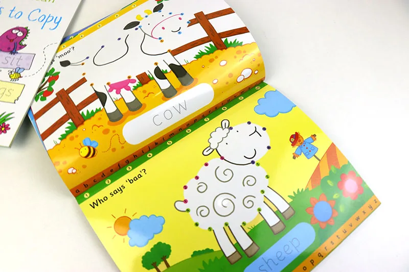 Limpar-limpar o Livro de Exercícios Reusável com Caneta Palavras para Pré-escolar Crianças Inglês Escrita Habilidades Número Aprendizagem Precoce 21*27cm 20 reusável com caneta escrita habilidades número palavras