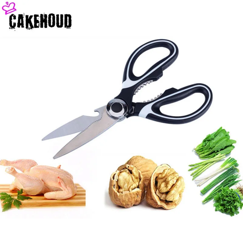 CAKEHOUD Multi function Household Stainless Steel Food Scissors Kitchen Food Supplement Cut