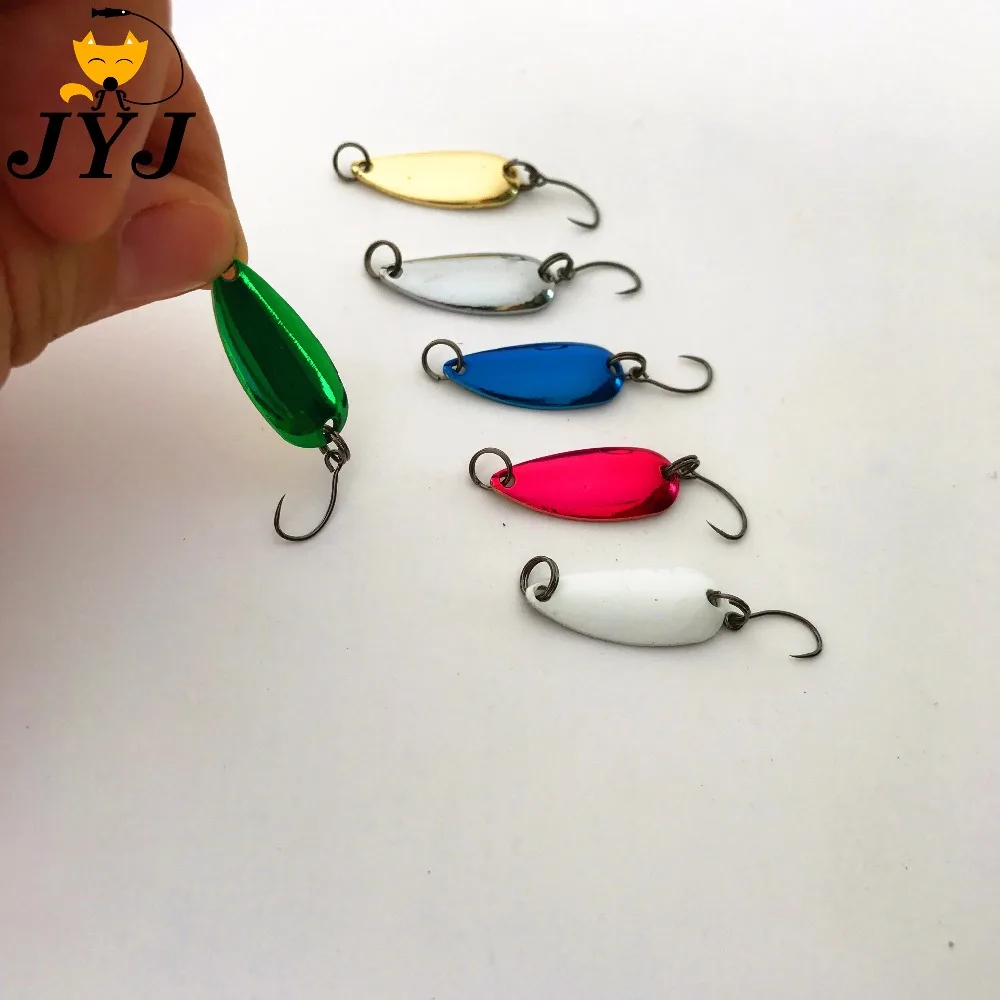Free shipping 20pcs colorful 1.3g small spoon metal spinner baits lure