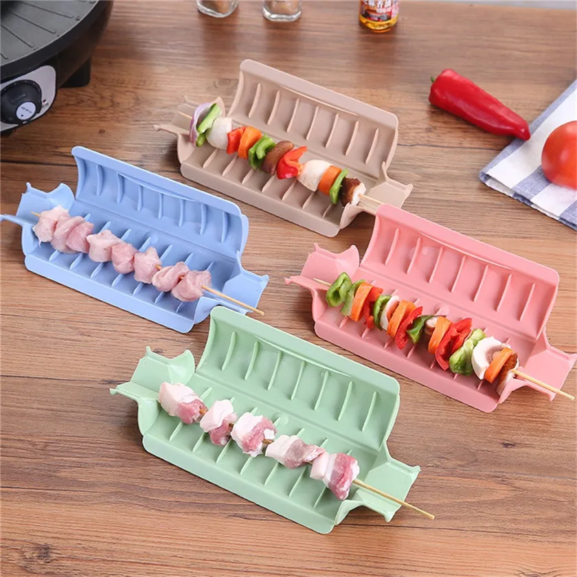 

2017 Quick Skewer Easy Barbecue Kebab Maker Meat Skewer Machine BBQ Grill Skewers Practical Reusable Kitchen Gadgets #0927 B