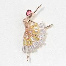 Атмосферный минималистичный инкрустированный Циркон душа брошь «Танцовщица» темперамент женские броши для женщин