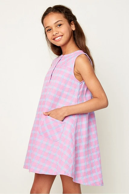 Big Girls Plaid Dresses Teenager Fashion Sleeveless Dress Junior Cotton Casual 2017 Babies Summer Clothing Big Girls Plaid Dresses Teenager Fashion Sleeveless Dress Junior Cotton Casual 2017 Babies Summer Clothing