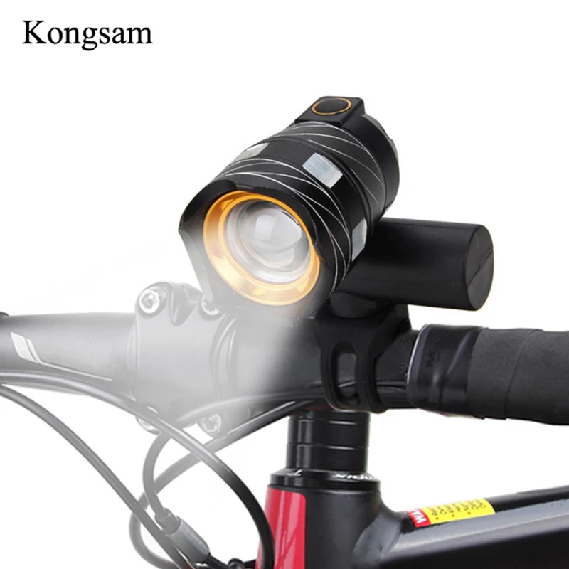 Discount Rechargeable Bicycle Light XML T6 LED Light Waterproof Bike Front Lamp Cycling Zoomable Torch Flashlight Headlight Ultra-Bright 0