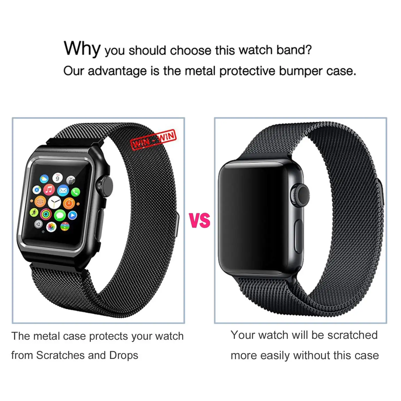 Подходит для Apple Watch 4 ремешок 44 мм, сетчатая Миланская петля, чехол из нержавеющей стали, ремешок iWatch с магнитной застежкой