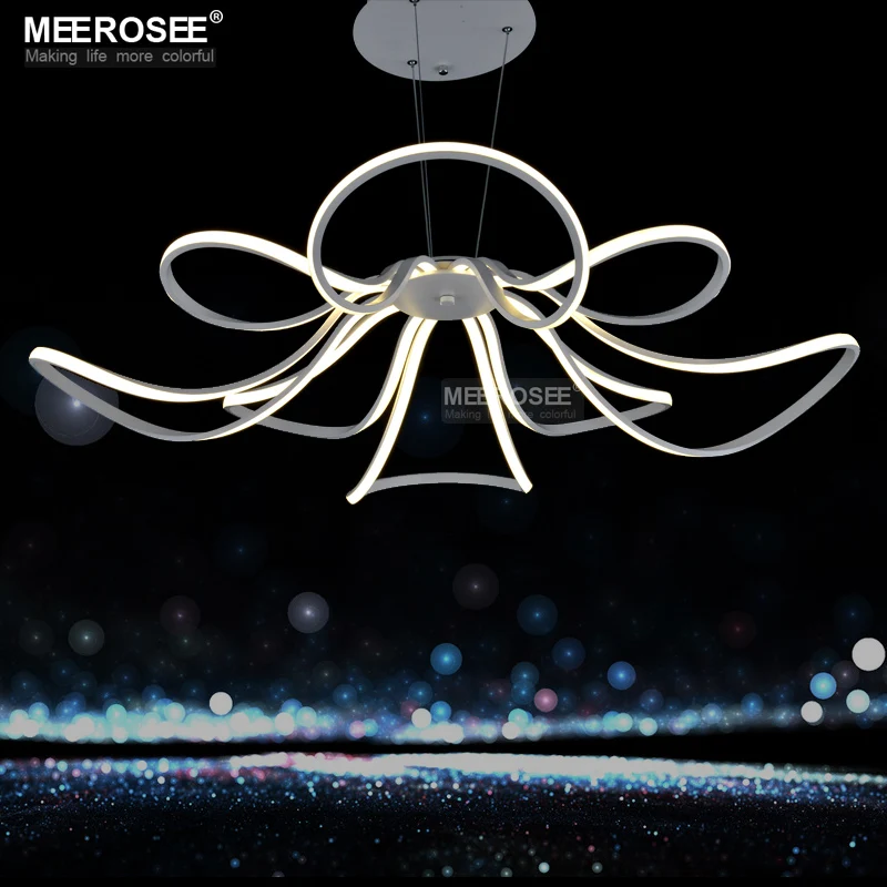

Modern LED Chandelier Light White Acrylic Flower Hanging Drop Lamp For Dining Room LED lamparas Lustres Lighting For Home