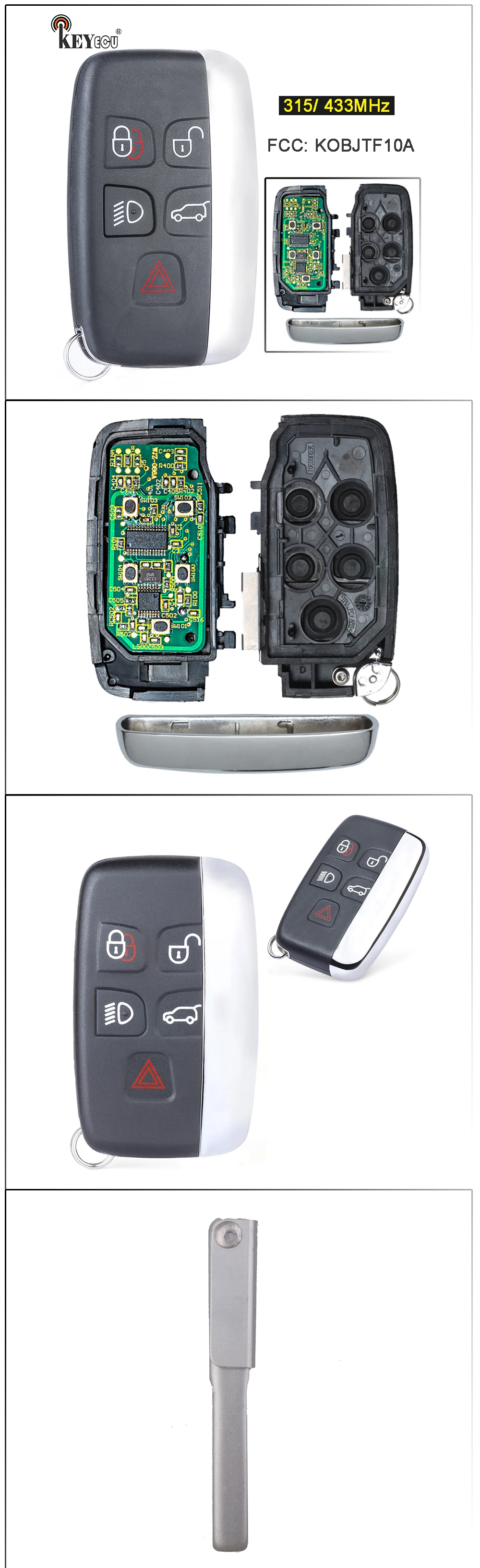 Keyforkess 315/ 433MHz FCC: KOBJTF10A 4 1 5 Pulsante Smart Chiave A Distanza Fob chiave per Land Rover LR2 LR4, per Range Rover Evoque /Sport - HTB1TXKddlKw3KVjSZTEq6AuRpXaw