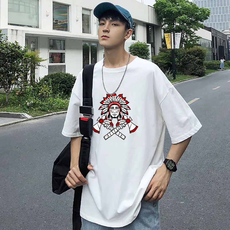

Men's T-shirt 2019 summer new slim cartoon character print short sleeve loose casual round collar personality youth men's wear