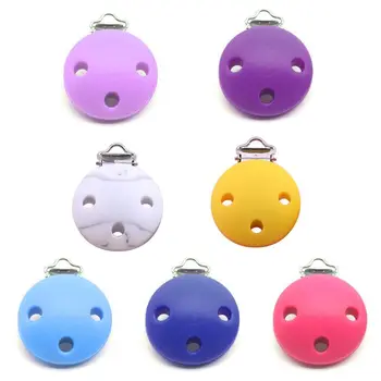 

Infant Pacifier Clip Food Grade Silicone Three-hole Round Nipple Anti-lost Clips Baby Teeth Massage Supplies