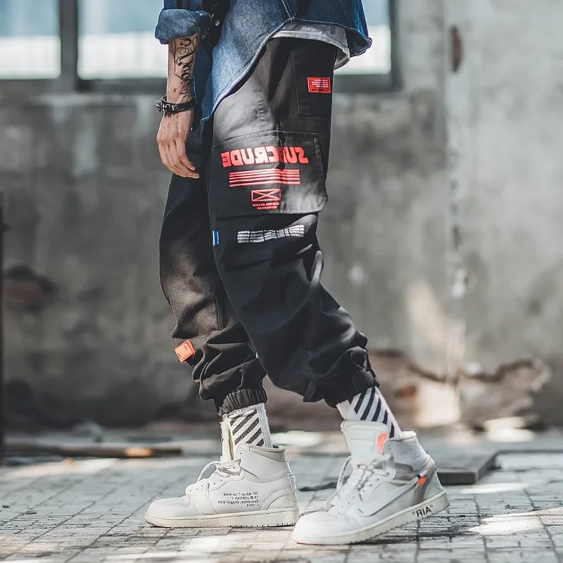 Комбинезоны мужские штаны карго хаки мульти-карманные военные тактические брюки японский Харадзюку уличная Мужская Jogger Брюки