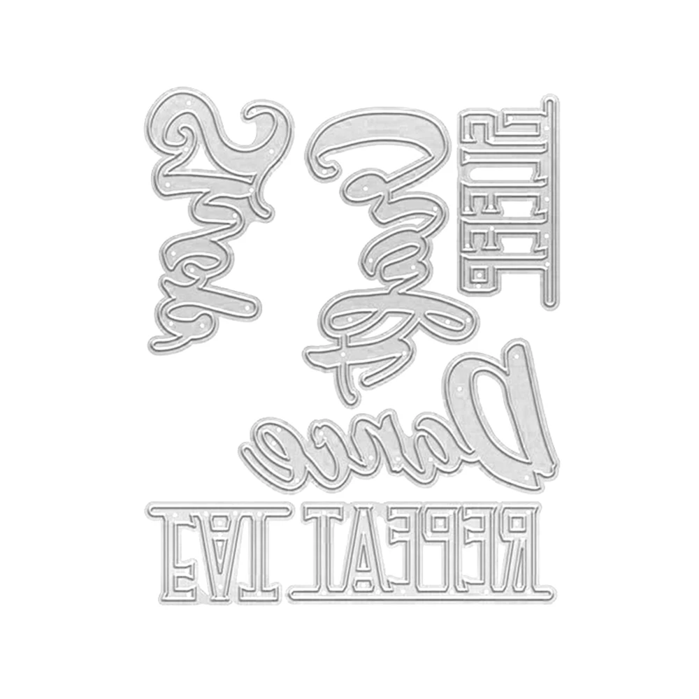 

141*176MM Eat Sleep Sentimen Making Scrapbook Greeting Card Hollow Metal Cutting Dies Stencil Frame Embossing Template DIY