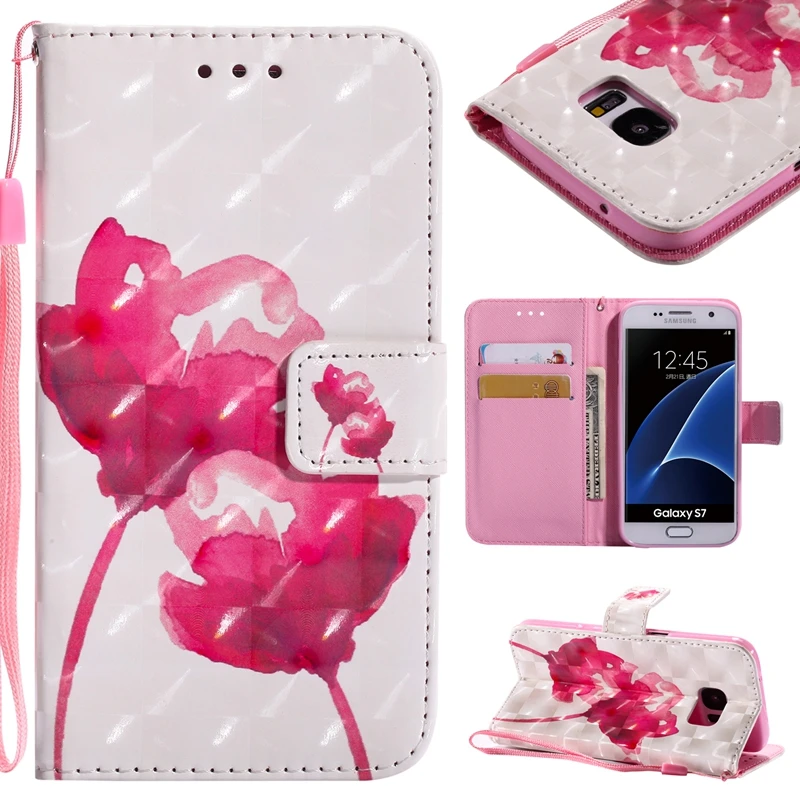 

sFor Etui Samsung Galaxy S7 Case Flip Leather Wallet Card Slot Phone Cases For Coque Samsung Galaxy S7 Cover
