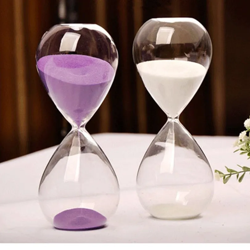 Koop 30 minuten Transparant Glas Zand Zandloper Creatieve Zandloper Timer Klok Countdown Timing Valentijnsdag Cadeaus Home Decor