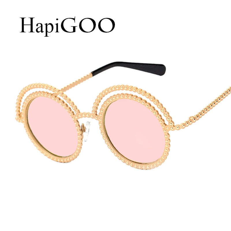 HapiGOO 2016 Retro Round Sunglasses Women Brand Designer Luxury Shades