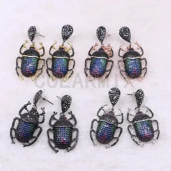 

3 pairs insect earrings rainbow colors High quality Gift for lady insect earrings colorful jewelry Earrings 3777