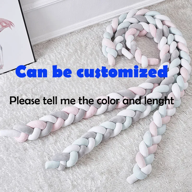 1M-3M Customized Nodic Knot Baby Bed Bumper For Newborn Knotted Braid Pillow Cushion Baby Crib Bumper Protector Room Cot Decor