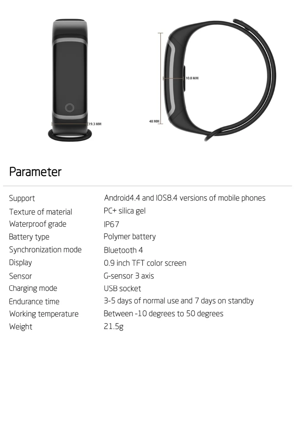 M4 смарт-браслет PK для Xiaomi Mi 3 4 IP67 Водонепроницаемый Фитнес-трекер для измерения артериального давления умный Браслет напульсники для iOS Android