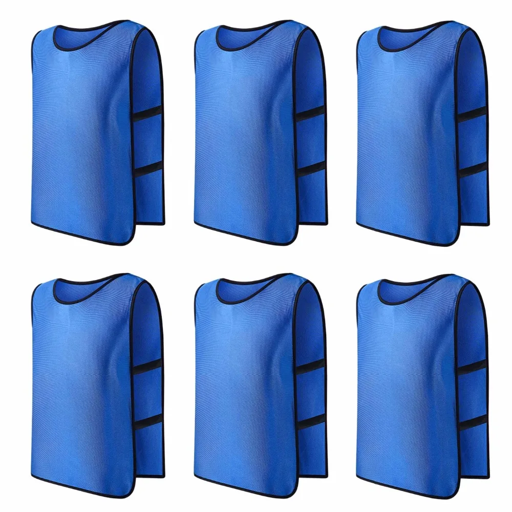 

6pcs/lot Team Training Pinnies Jerseys Children Kid Sports Football Soccer Breathable Scrimmage Vests Youth Adult Train Bib Vest