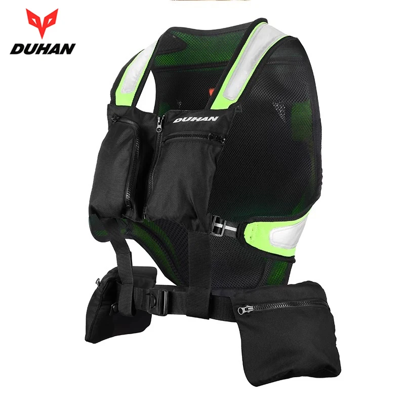 

New DUHAN Motorcycle Reflective Vest Safety Warning Clothes Jacket Protective Clothing Back Protection Fluorescence Green