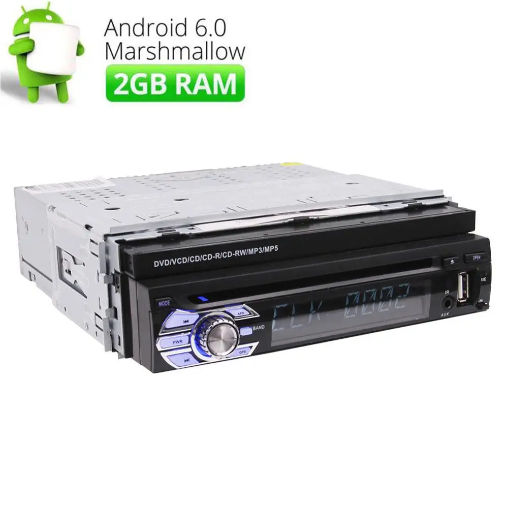 Best Android 6.0 GPS Navi Car DVD Stereo Radio Quad Core Single 1Din gps radio stereo in dash headunit support Bluetooth DAB+ wifi 4G 2