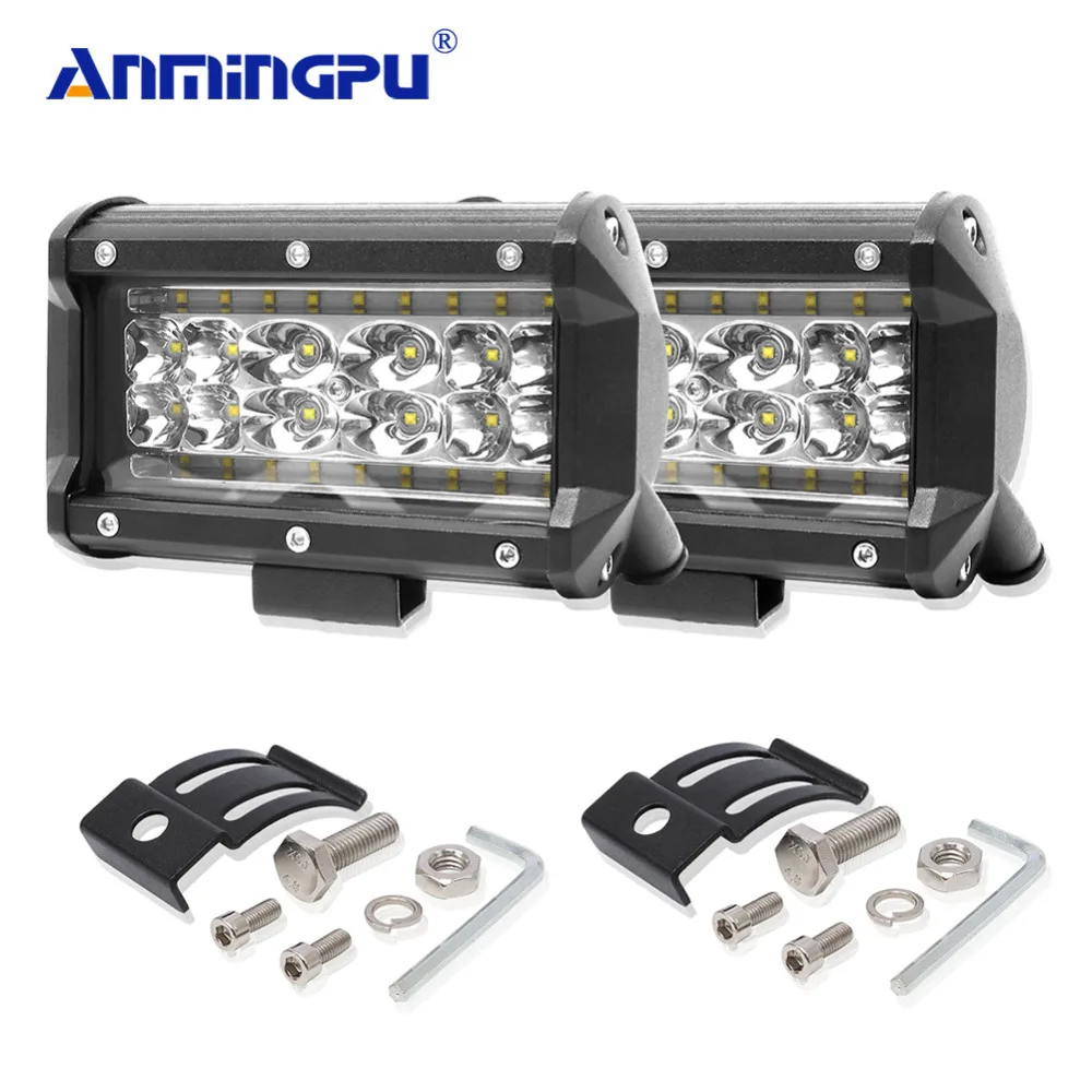 

ANMINGPU 4-Row 5inch 168W Spot LED Work Lights Offroad Light Bar Driving Led Fog light for Jeep Trucks Boat ATV 4x4 4WD 12V 24V