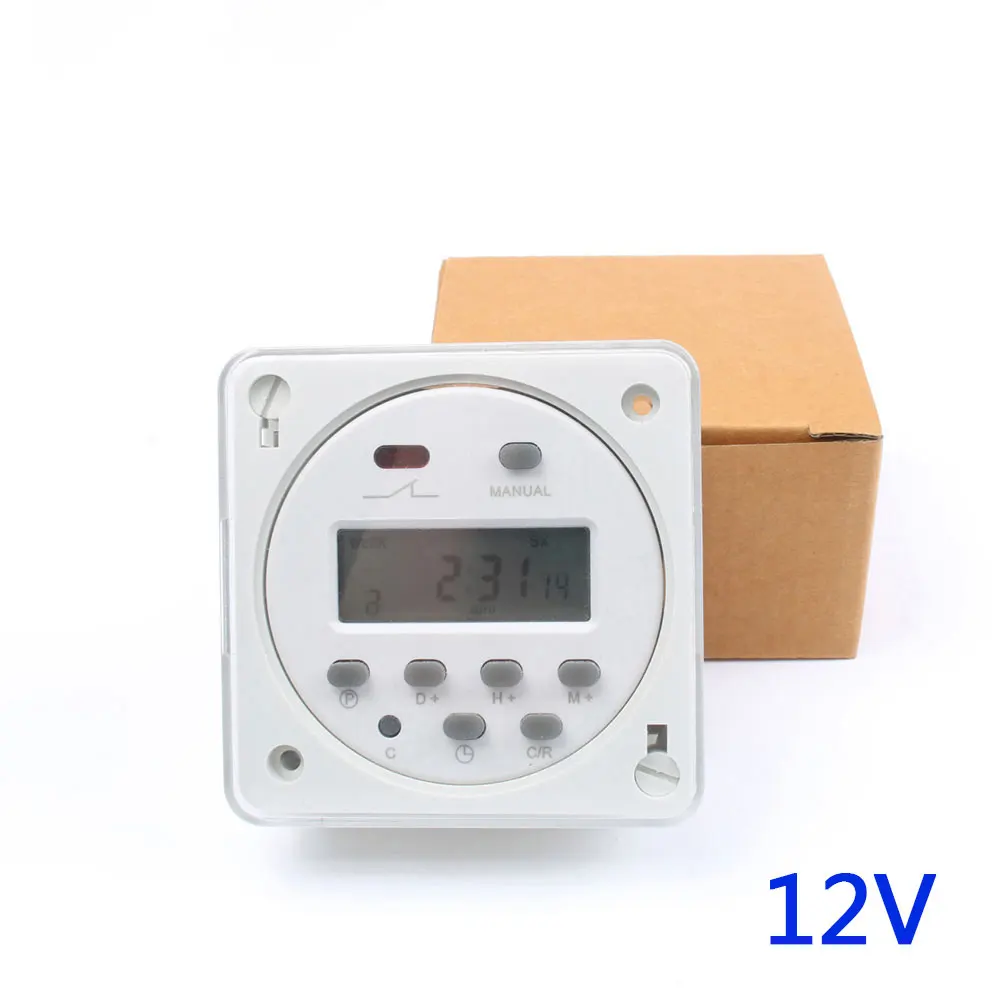 

Stable CN101A 12V Digital LCD Power Timer weekly Programmable Time Switch Relay 8A TO 16A CN101 with protective cover weekly