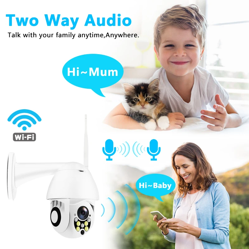  Wireless Wifi IP Camera 1080P PTZ Outdoor Speed Dome Security Camera Pan Tilt 4X Digital Zoom Netwo - 33007338519