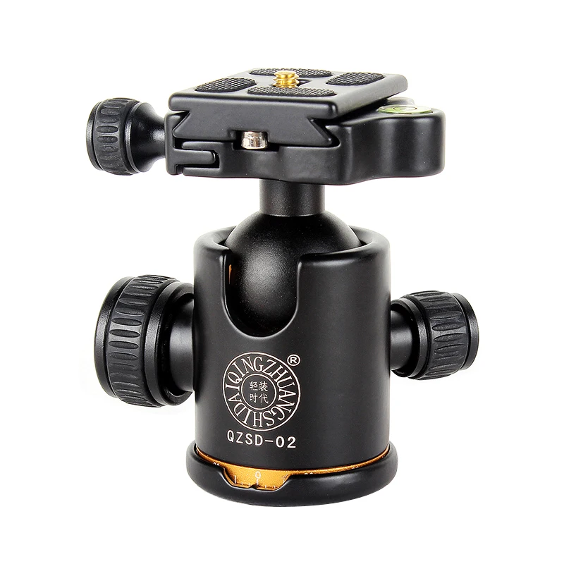 

QZSD Q02 Professional Camera Tripod Ball Head with Quick Release Plate 1/4" Screw Max Load 8kg / Original Q999 Q666 Tripod Head