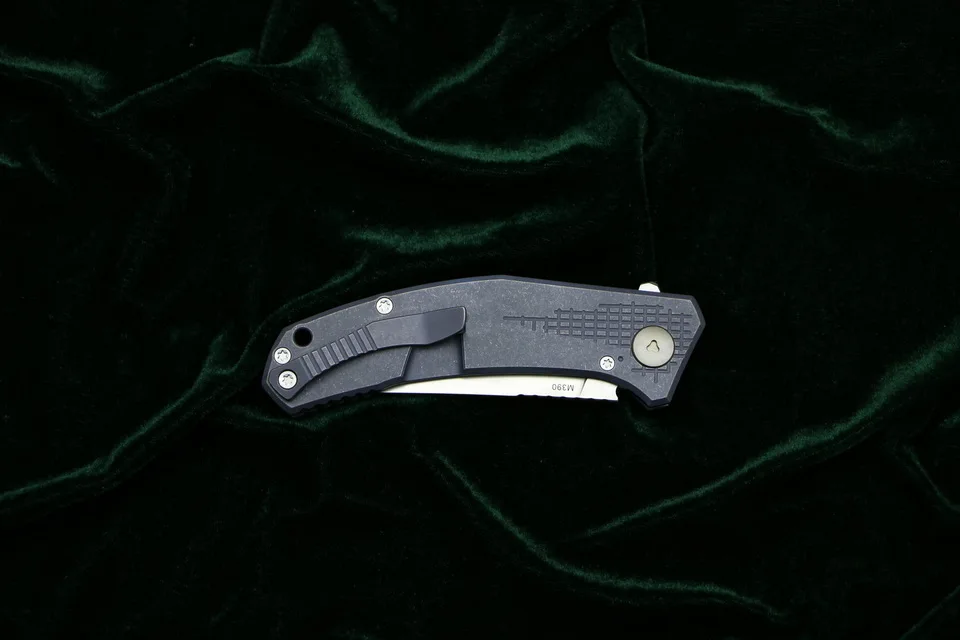 Зеленый шип джинсы Флиппер складной нож m390 сталь TC4 титановая ручка Открытый Отдых Охота карманные Кухонные Ножи EDC инструменты