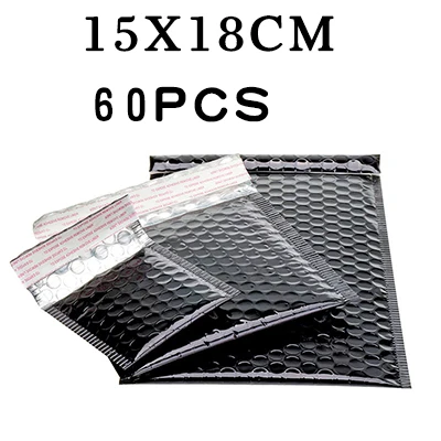 Bubble Aluminum foil Bright black anti-static Matte Mailer bag Packaging waterproof Anti-fall electronic product book clothing - Цвет: 15x18cm