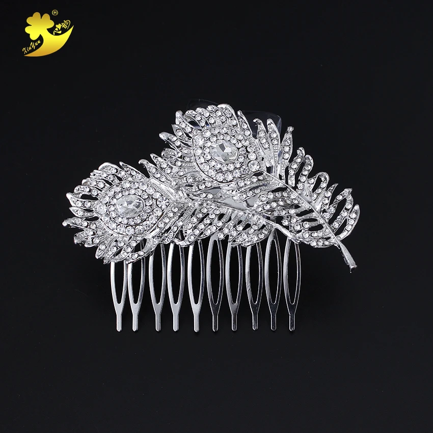 

Xinyun Silver Rhinestones Wedding Hair Comb For Women Crystal Hair Jewelry Handmade Bride Headdress Women Hair Accessories