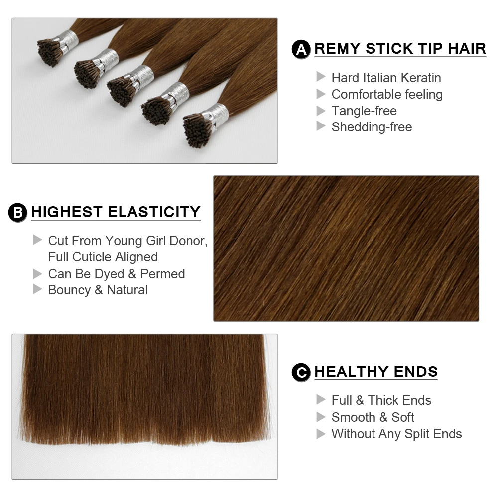 Фея remy волосы 0,8 г/локон 1" 18" 2" предварительно скрепленные волосы для наращивания I Tip Средний коричневый Remy человеческие волосы на капсулах настоящие волосы 40 г/pac