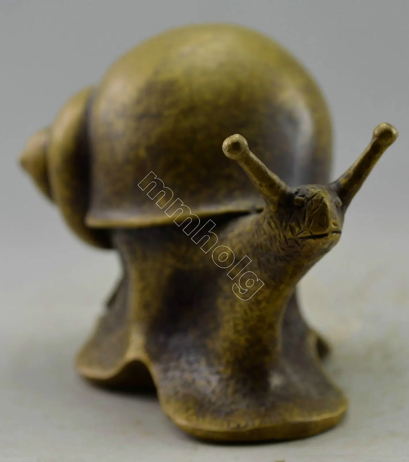 

Collectible Decorated Old Handwork Copper Carved Snail Move Statue