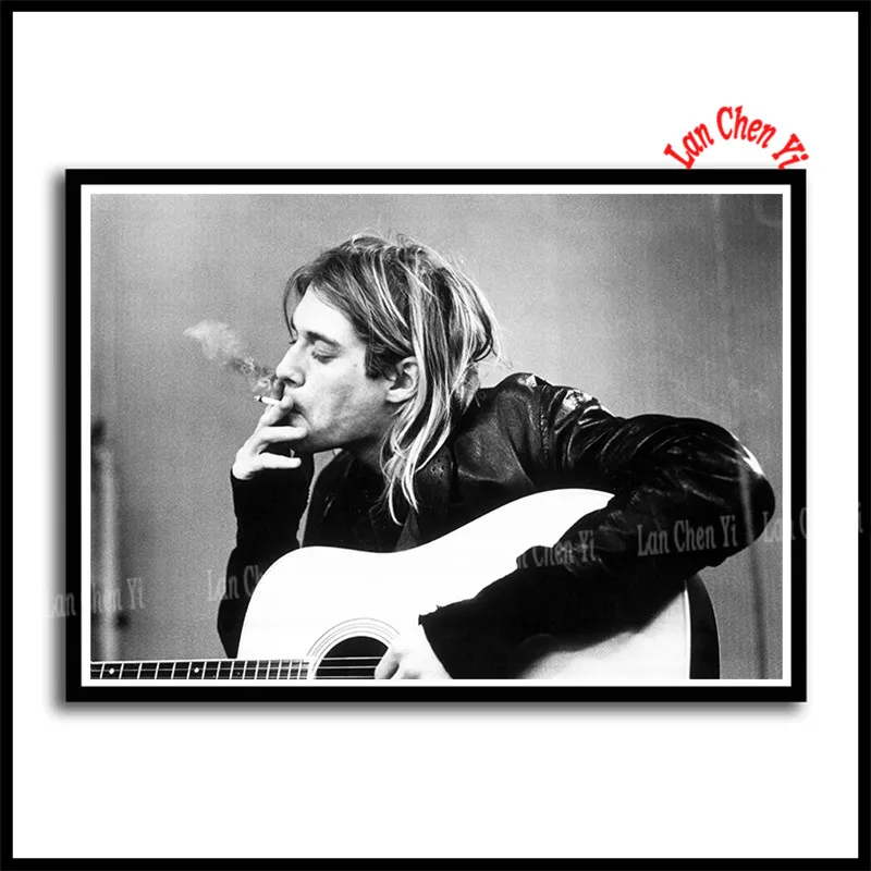 Nirvana певец плакат Курт Кобейн рок-музыка белая бумага с покрытием плакаты живопись Бар настенная декоративная живопись певец плакат - Цвет: Коричневый