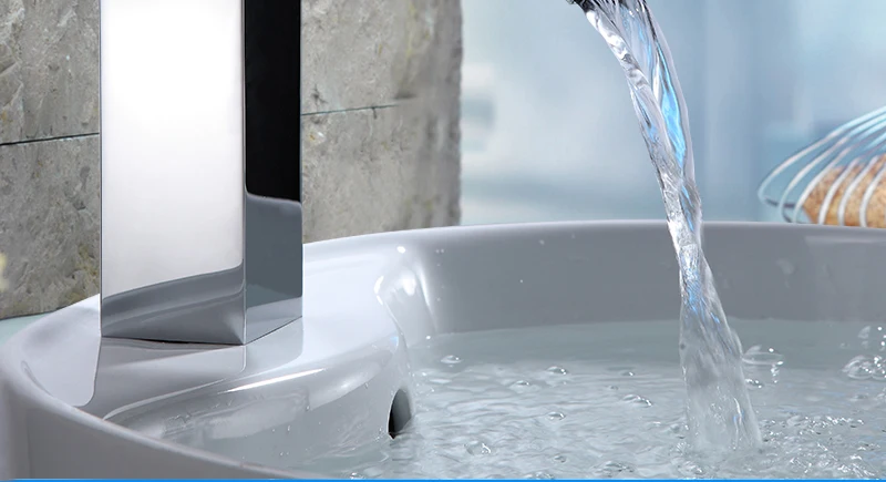 Bar Sink Faucets Basin Faucets Waterfall Faucet Single Handle Basin Hot and Cold Mixer Tap Bathroom Sink Chrome Finish Origin (2)