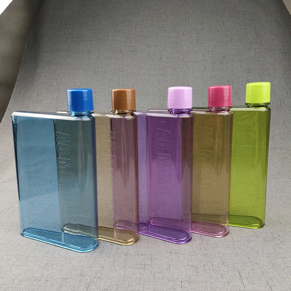Water Bottle Clear Book Portable Paper Pad Water Bottle Flat Drinks Cup Kettle