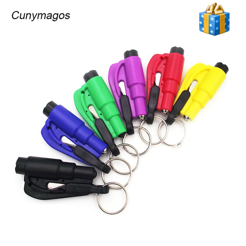 

Car Auto Mini Safety Glass Window Breaking Hammer Emergency Escape Rescue Tools Keychain Seat Belt Knife Cutter Glass Breaker