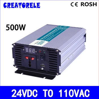 

P500-241 500W pure sine wave power inverter 24v to 110v voltage converter solar inverter,LED Display,Full power for home use