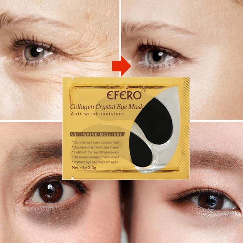 Collagen Crystal Eye Mask Gel Eye Patches Under the Eyes Care Dark Circles Remove Anti Wrinkle Cream Black Eye Pads 5packs=10pcs