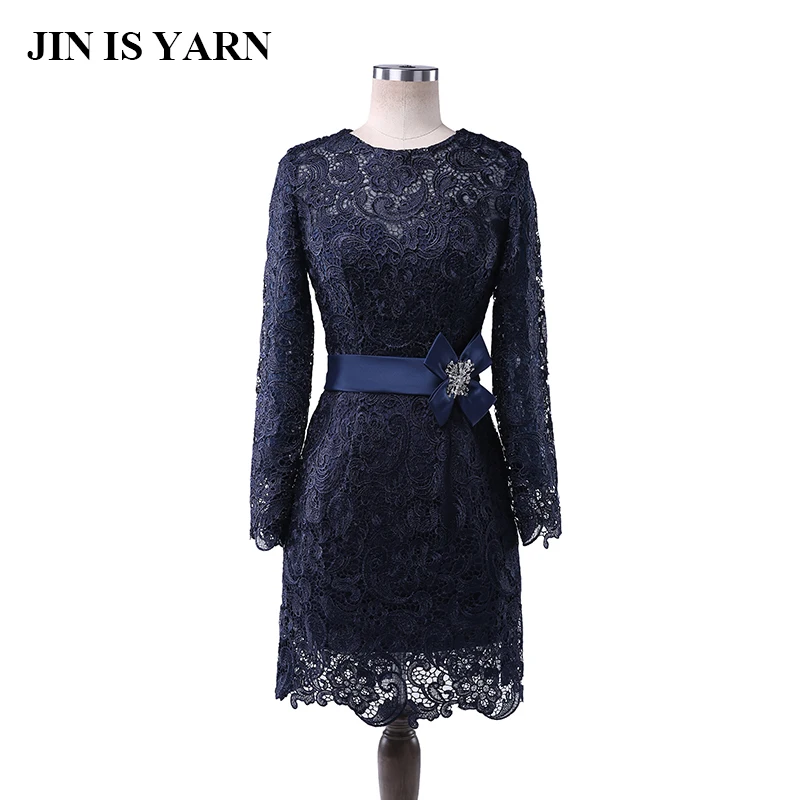

Feifan lisa half sleeve navy blue 2018 formal increase in small knee length mommy dress size 2-26 W customer manufacture