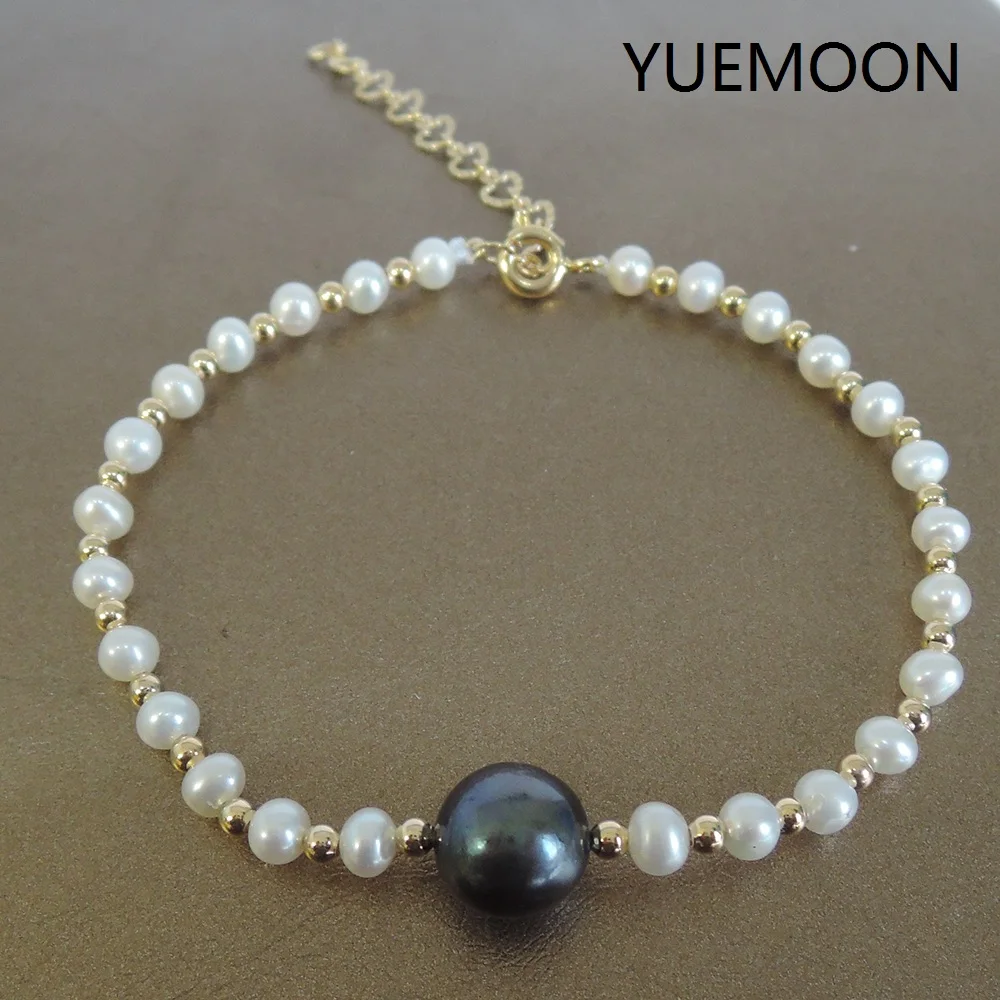 

high quality BRACELET made of 100% NATURE FRESHWATER PEARL -AAA PEARL ROUND SHAPE ,MINI MIXED WITH BIG