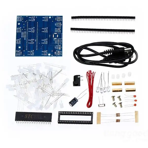 

Factory DIY 4x4x4 LED Cube Blue Red LED Electronic Learning Kit