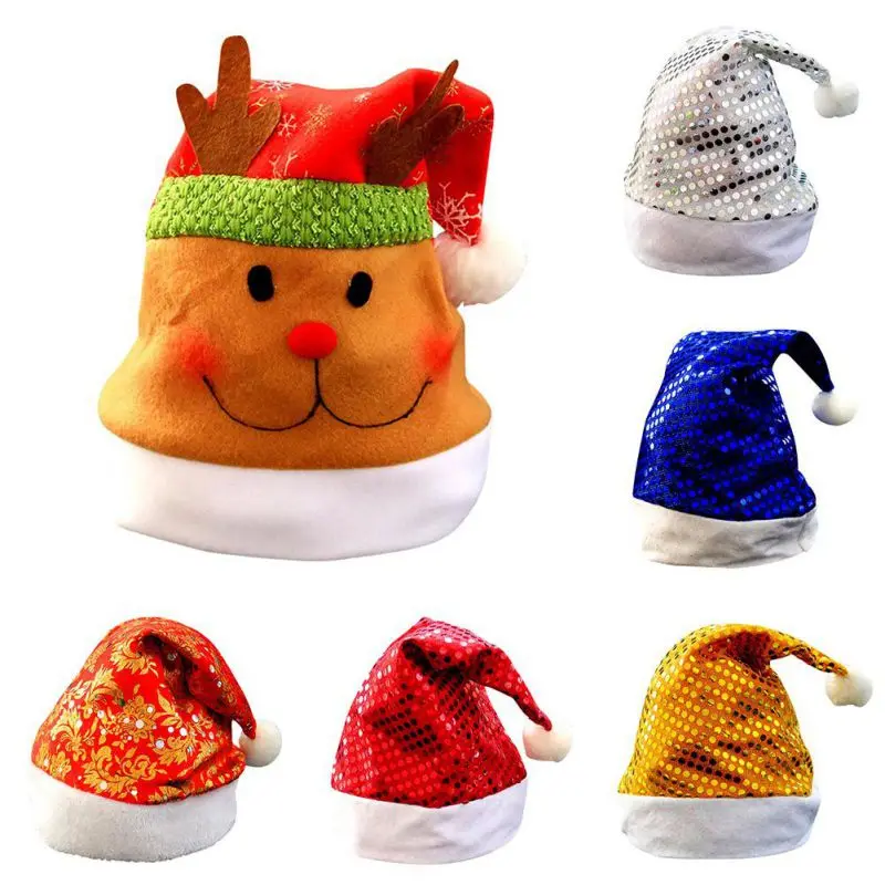 Multi-designs-Christmas-Hats-Cute-Santa-Claus-Snowman-Pattern-Hats-Christmas-Hats-Adult-Kids-for-Party (1)