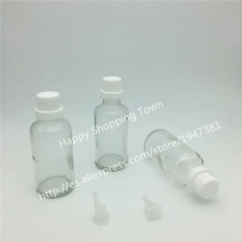 Бесплатная доставка 10 шт. 50 мл прозрачная стеклянная бутылка с крышкой и штекером, прозрачная бутылка эфирного масла
