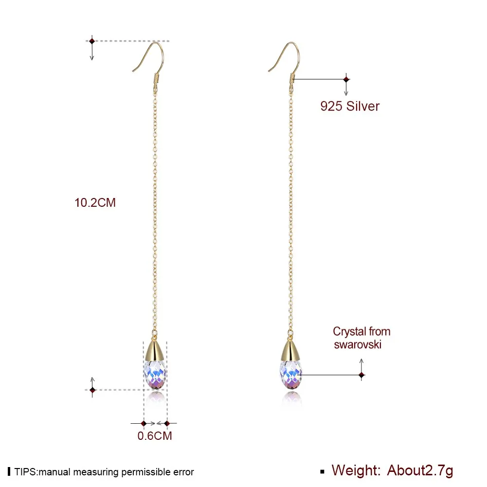 LEKANI кристаллами от Swarovski капли воды многоцветный цвет кулон длинные висячие