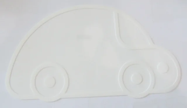 Мультяшные Водонепроницаемые силиконовые подставки под столовые приборы для малышей качественные детские столовые приборы из силикагеля большой размер BPA бесплатно - Цвет: car white