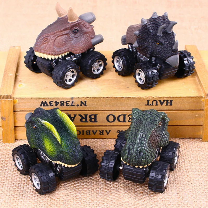 

Creative Dinosaur Toy Car Model Pull Back Mini Toy Car Plastic Pull Back Good Gift Children Surprise Gift 4 Style
