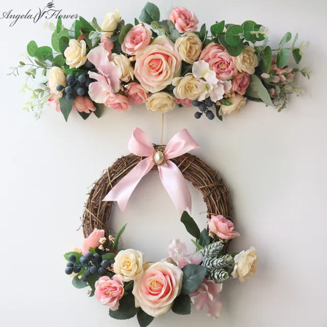 Download Simulation DIY artificial flower garland wreath set door ...