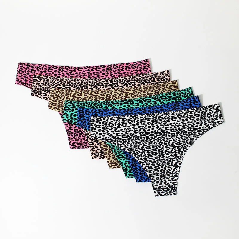 

2018 new plus size women Leopard g string cotton seamless thong lady string sexy panties high quality Large size underwear women